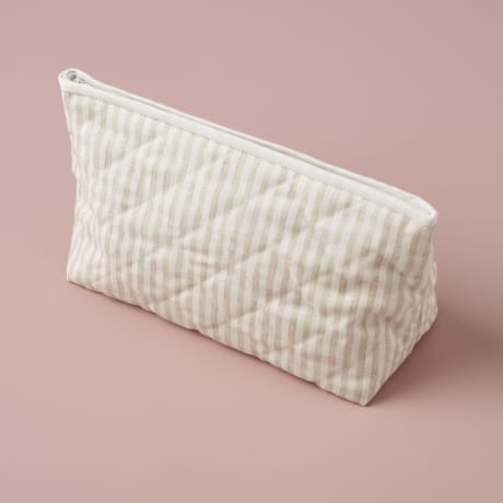 Sponge Bag - Linen Stripe / Beige