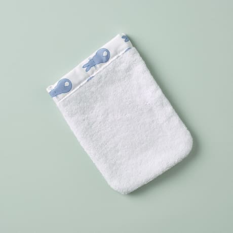 Bath Mitt - Rabbit Trellis / Blue