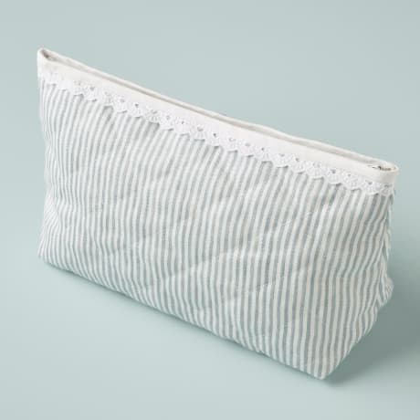 Sponge Bag - Linen Stripe / Blue