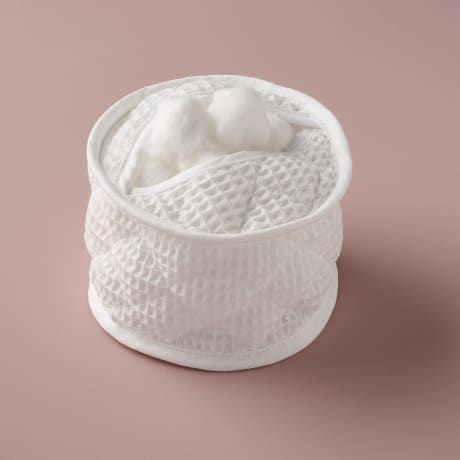 Cotton Wool Holder - Waffle / White