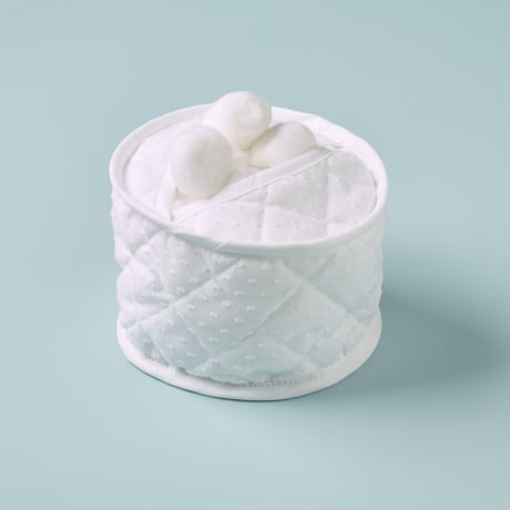 Cotton Wool Holder - Voile / White