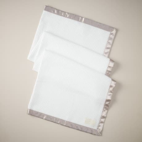Cotton Satin Blanket - Cot / Grey
