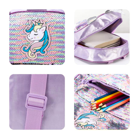 Playtoy sequin front pocket backpack (starunicorn)