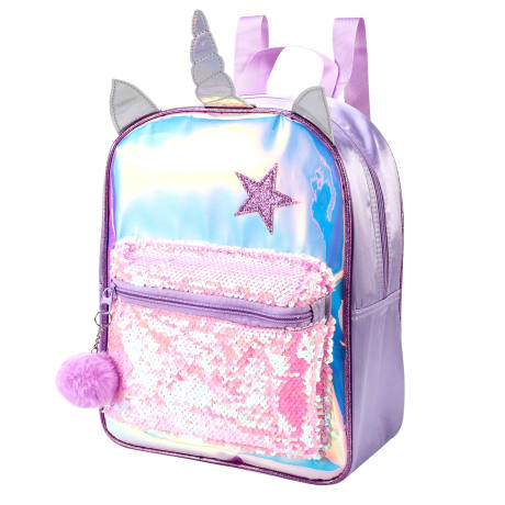 Playtoy sequin with front pocket backpack(Unicorn)