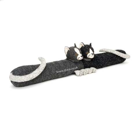 Grey and Black Cat Twins Draught Excluder