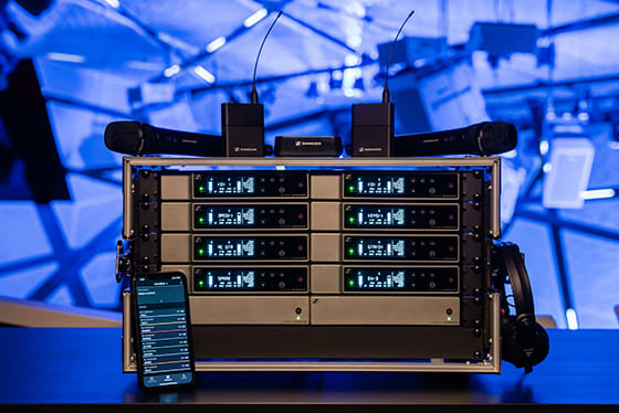 Sennheiser Digital Wireless Radio Microphone System in rack