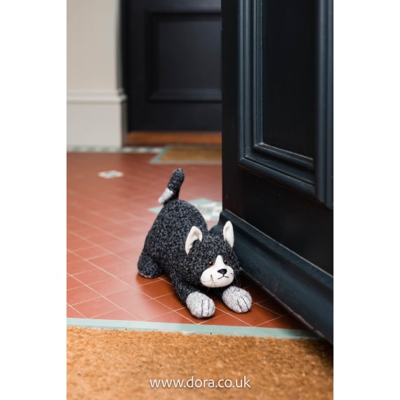 Felix Cat Fabric Doorstop Weighted and Cute