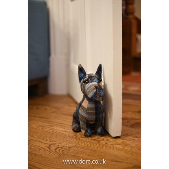 Dora Designs Doorstop | Plaid Scottie Doorstop