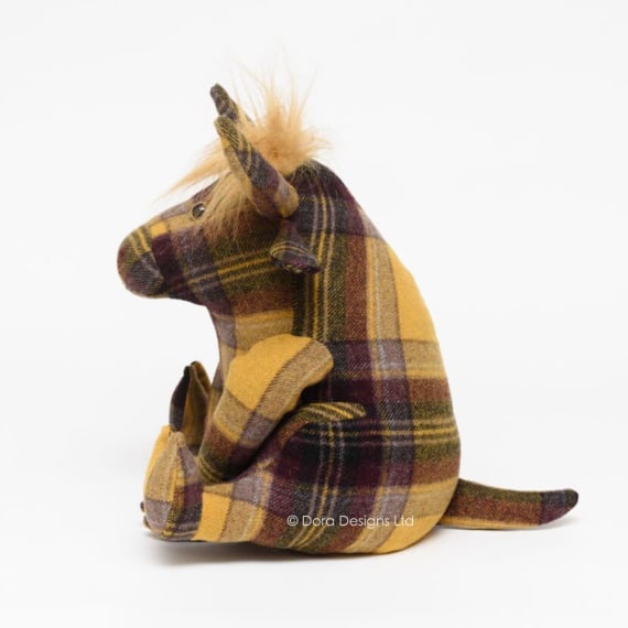 Plaid Highland Cow Doorstop by Dora Designs