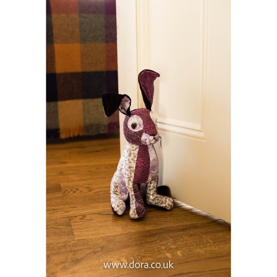 Patchwork Hare fabric animal doorstop | Dora