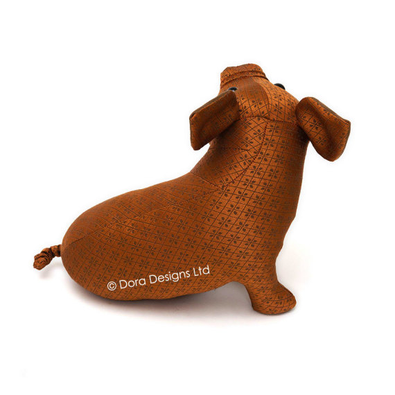 Rusty Orange Pig Weighted Doorstop by Dora Designs