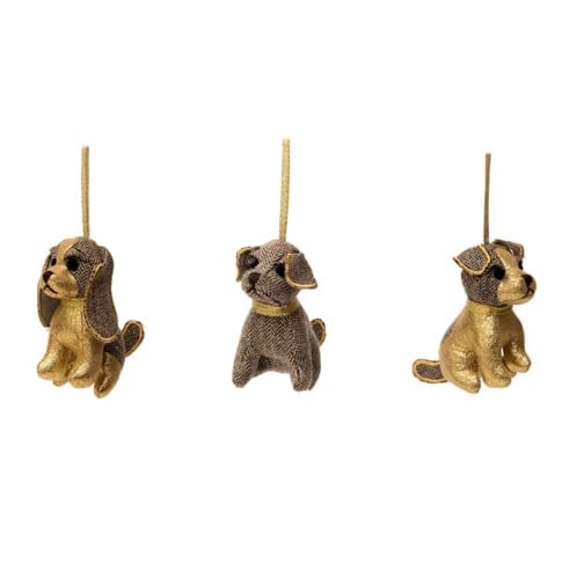 Gold Christmas Doggie Decorations by Dora Designs