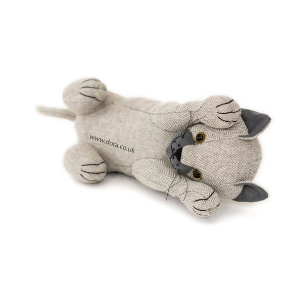 Cat Rolling Weighted Doorstop by Dora Designs