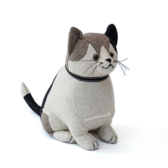 Pudge Fat Cat Weighted Doorstop by Dora Designs