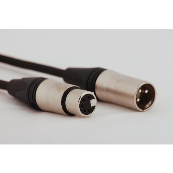 StageCable DMX Jumper XLR 3p Plug to XLR 5p Socket - 150mm