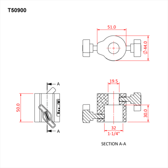 Doughty T50900 32mm to 19mm Spigot Receiver Dimension Stage Electrics Doughty T50900 32mm to 19mm Spigot Receiver Dimension Stage Electrics