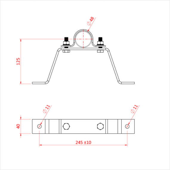 Doughty T33310 48mm Pipe to Wall Bracket 100mm Dimension Stage Electrics Doughty T33310 48mm Pipe to Wall Bracket 100mm Dimension Stage Electrics