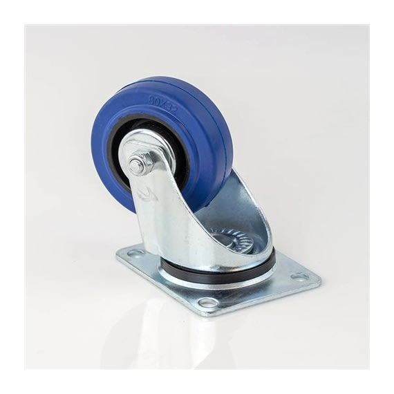 Penn W0990/80 Castor with Swivel Blue Rubber Wheel - 80mm (80kg) Penn W0990/80 Castor with Swivel Blue Rubber Wheel - 80mm (80kg)