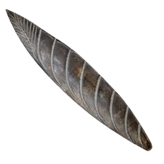 Leaf Mangowood Incense Holder wt Silver Carving