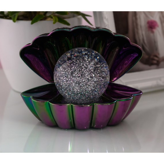 Black Pearl - Colour LED Clam wt Glitter Pearl