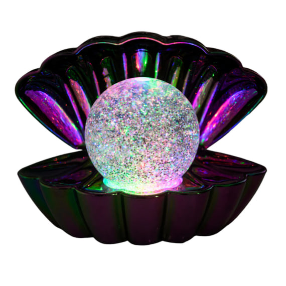 Black Pearl - Colour LED Clam wt Glitter Pearl