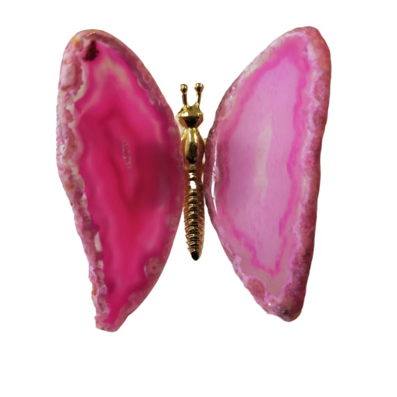 Pink Agate Butterfly