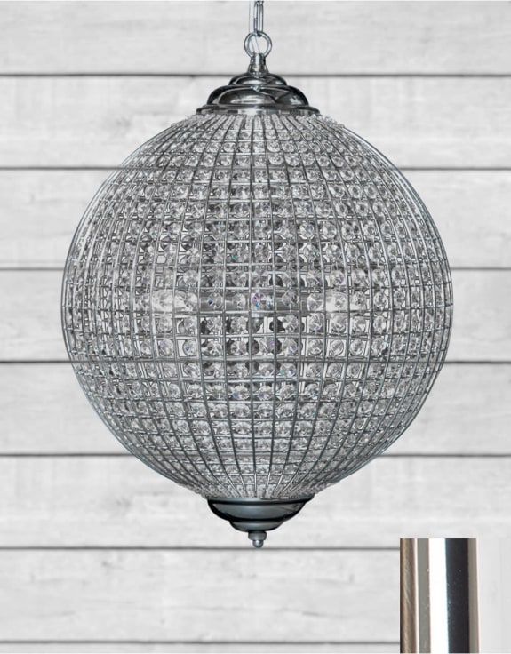 Medium Chrome Globe Chandelier