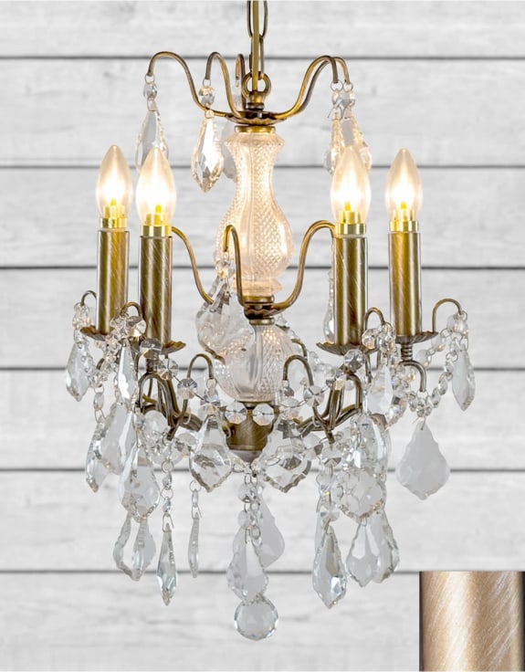 Small Gold 5 Branch French Chandelier