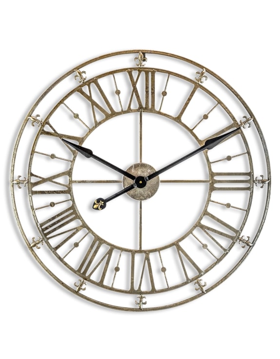 Medium Champagne/Silver Iron Skeleton Wall Clock