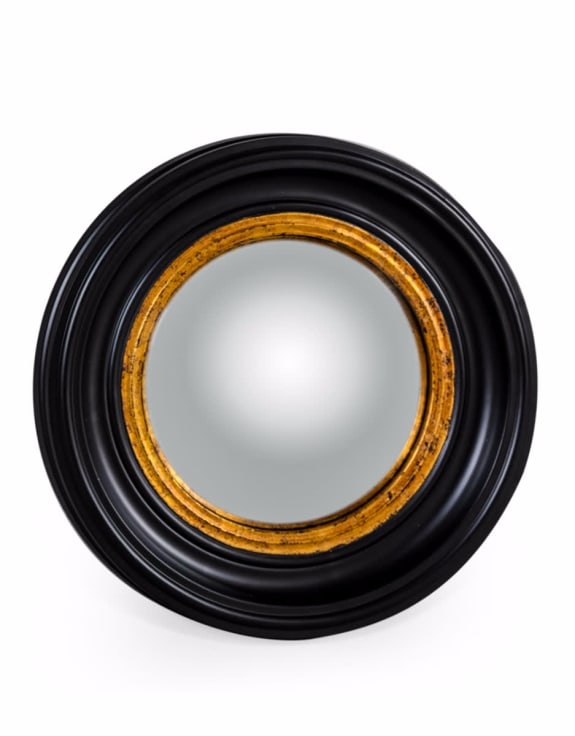 Round Black Small Convex Mirror