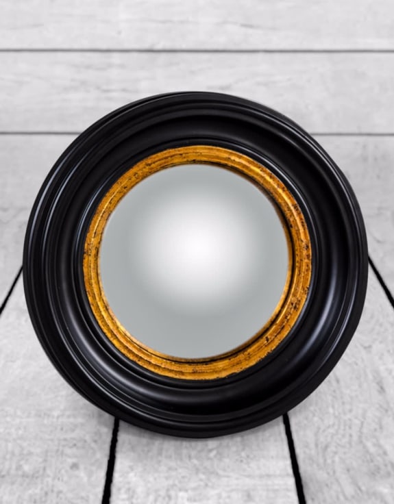 Round Black Small Convex Mirror