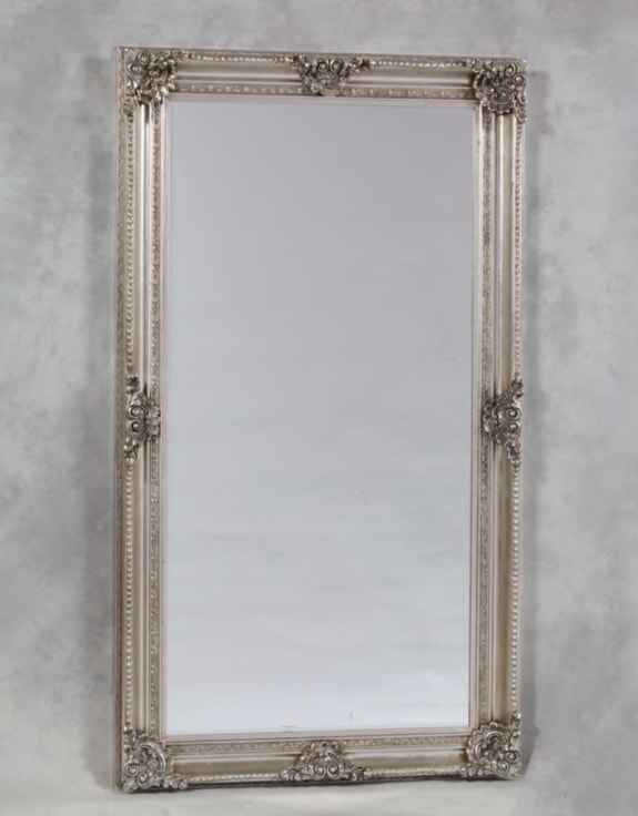 Large Silver Rectangular Classic Mirror