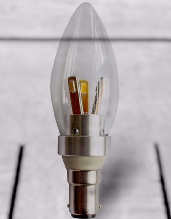 Small Bayonet Silver 4W LED Candle Bulb