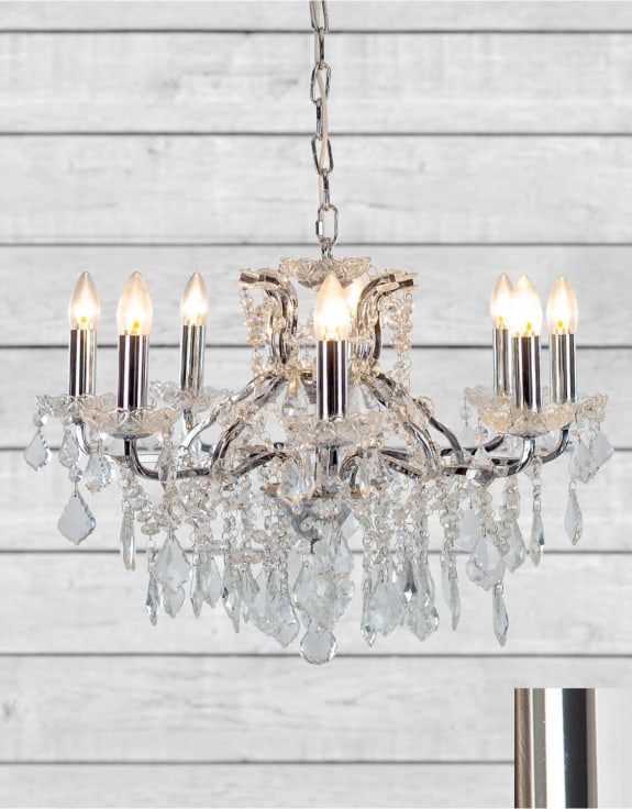 Medium 8 Branch Chrome Shallow Chandelier