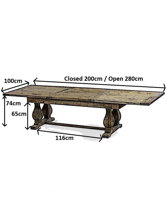 Reclaimed Elm Extending Dining Table