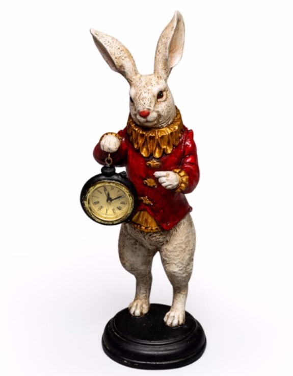 The White Rabbit Standing Clock Figure - Red