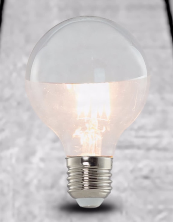 LED 3w Large Globe Retro Filament Bulb with Silver Crown (E27 Large Edison Screw