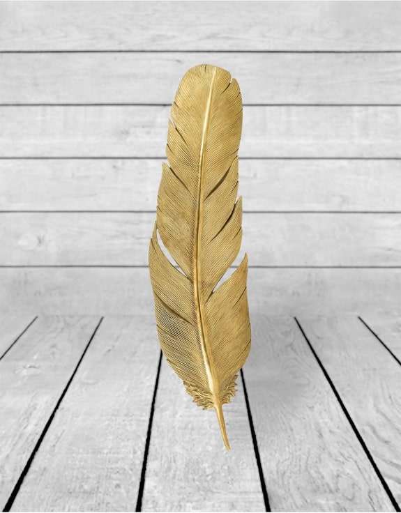 Large Gold Feather Wall Decor