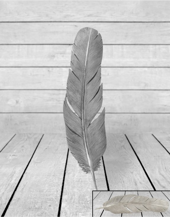 Large Silver Feather Wall Decor