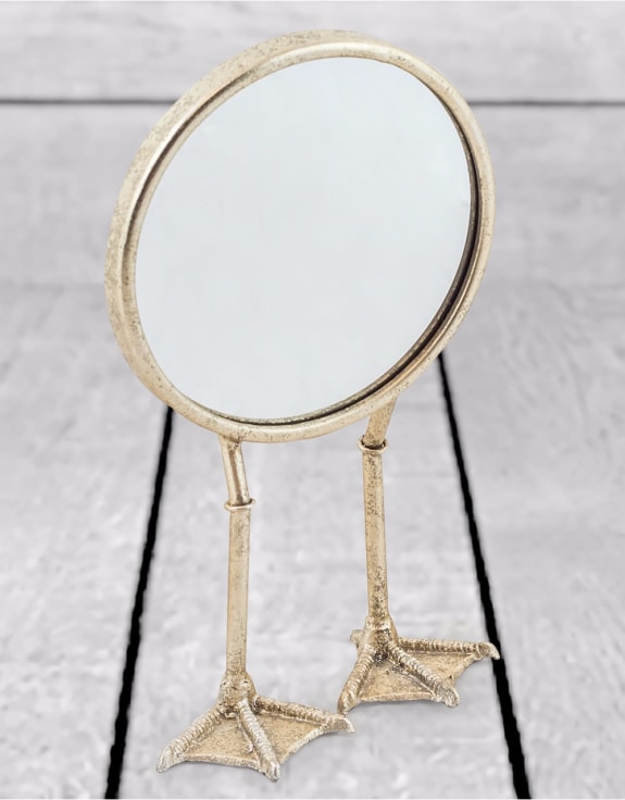 Silver Bird Legged Table Mirror