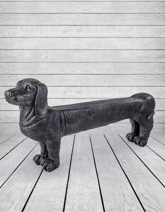 Large Black Dog Bench