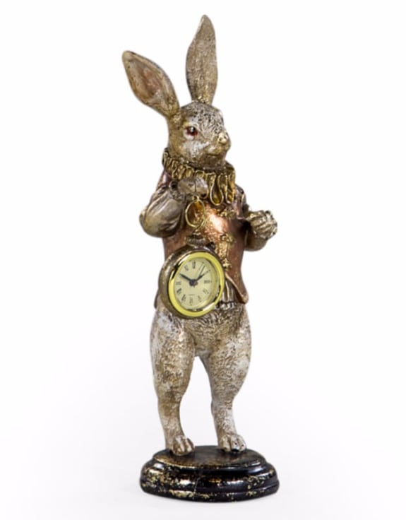 The White Rabbit Standing Clock Figure - Gold