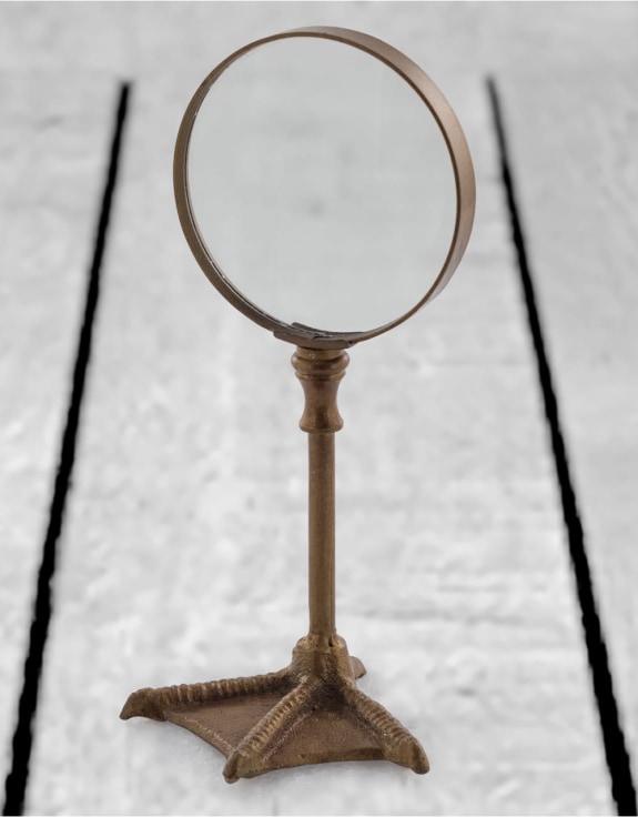 Bronze Bird Leg Table Magnifying Glass