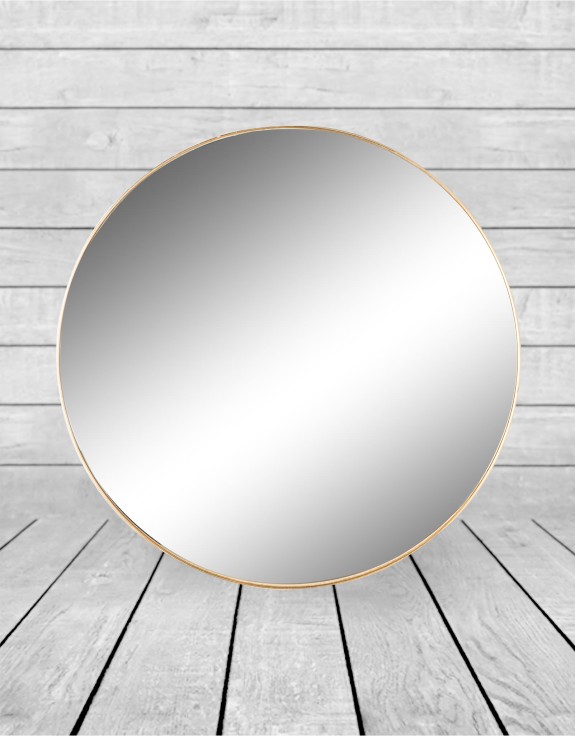 Large Round Gold Framed Arden Wall Mirror