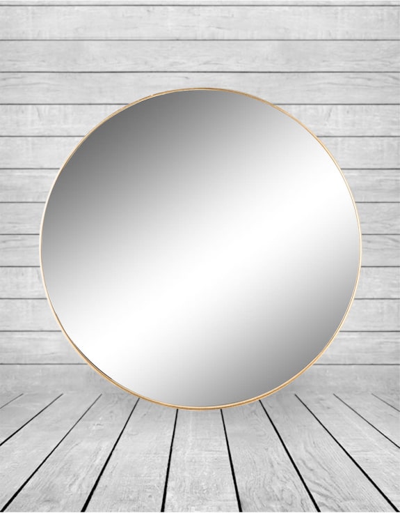 Extra Large Round Gold Framed Arden Wall Mirror