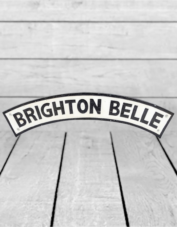 Cast Iron Antiqued "Brighton Belle" Railway Sign