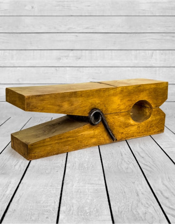 Giant Wooden Effect Clothes Peg Table/Stool