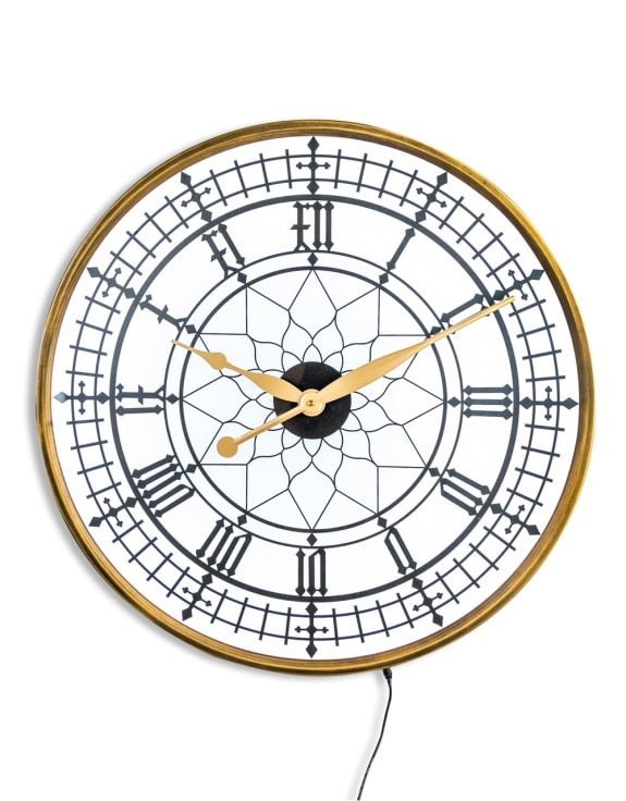 Large Gold Framed Backlit Wall Clock