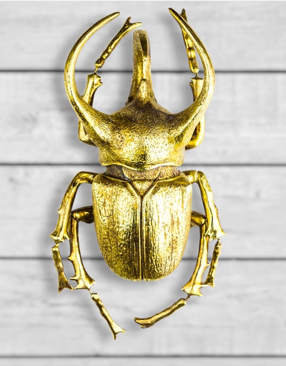 Extra Large Gold Beetle Wall Decor