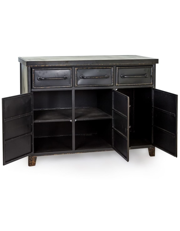 Black Metal "Verne" Multi Drawer Cabinet